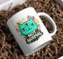 Not Normal Mug – Three-Eyed Psychedelic Cat Design