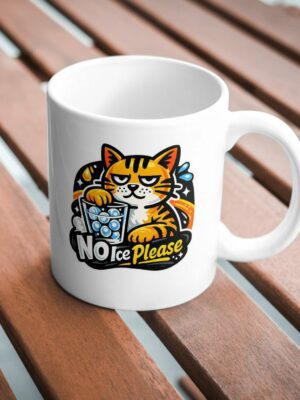 No Ice Please Cat Mug – Grumpy Cat Funny Coffee Cup