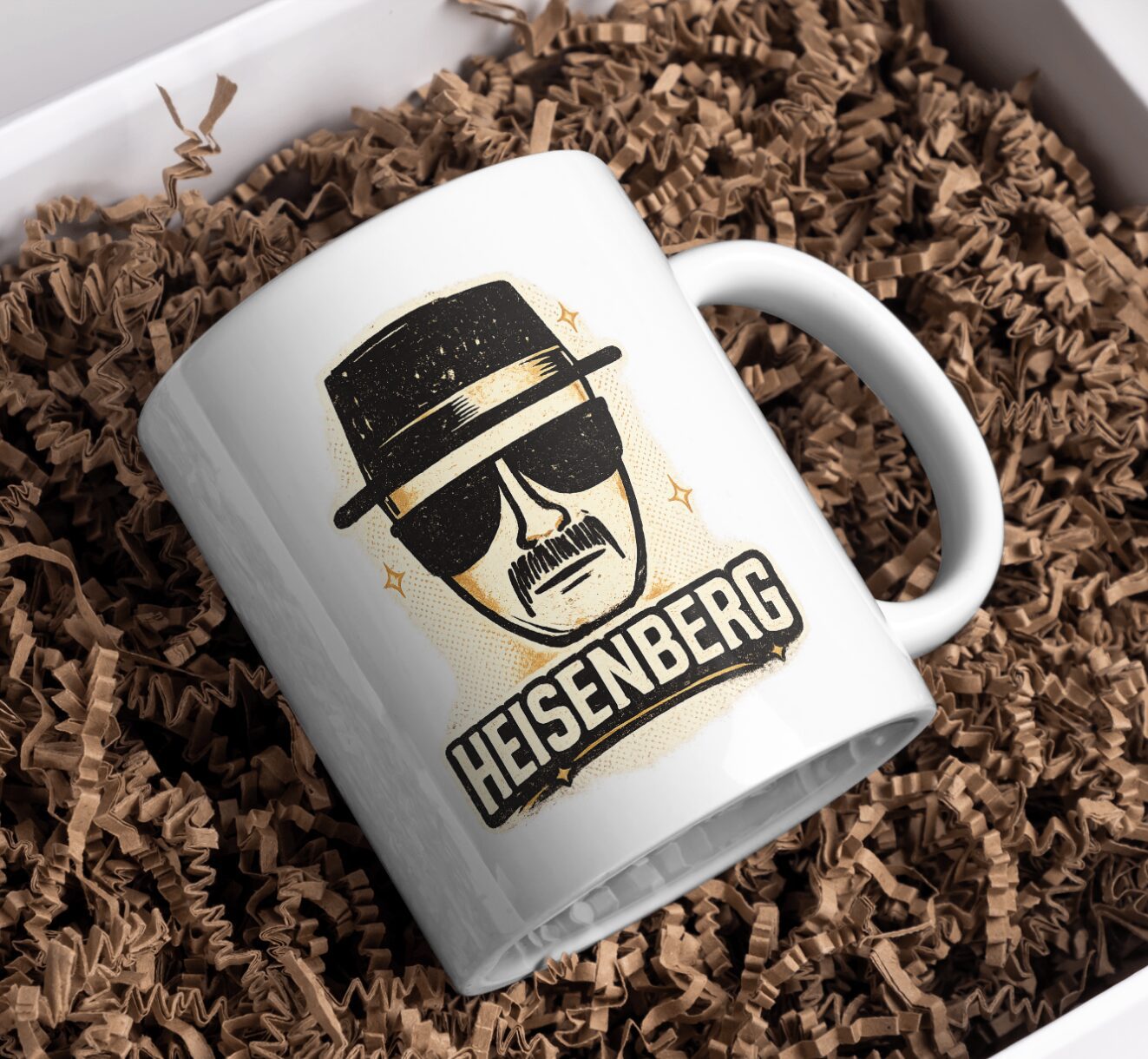 Heisenberg Retro Mug – Iconic Minimal Portrait Design
