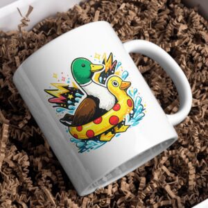 Funny Duck Float Cartoon Mug