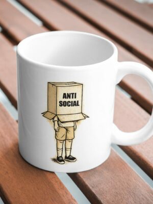 Anti Social Cardboard Box Vintage Mug