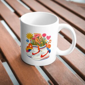 Floral Sneakers Coffee Mug – Street Style Bloom Design