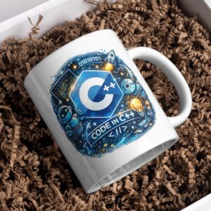 Code in C++ Mug – Programmer Coffee Cup for C++ Developers
