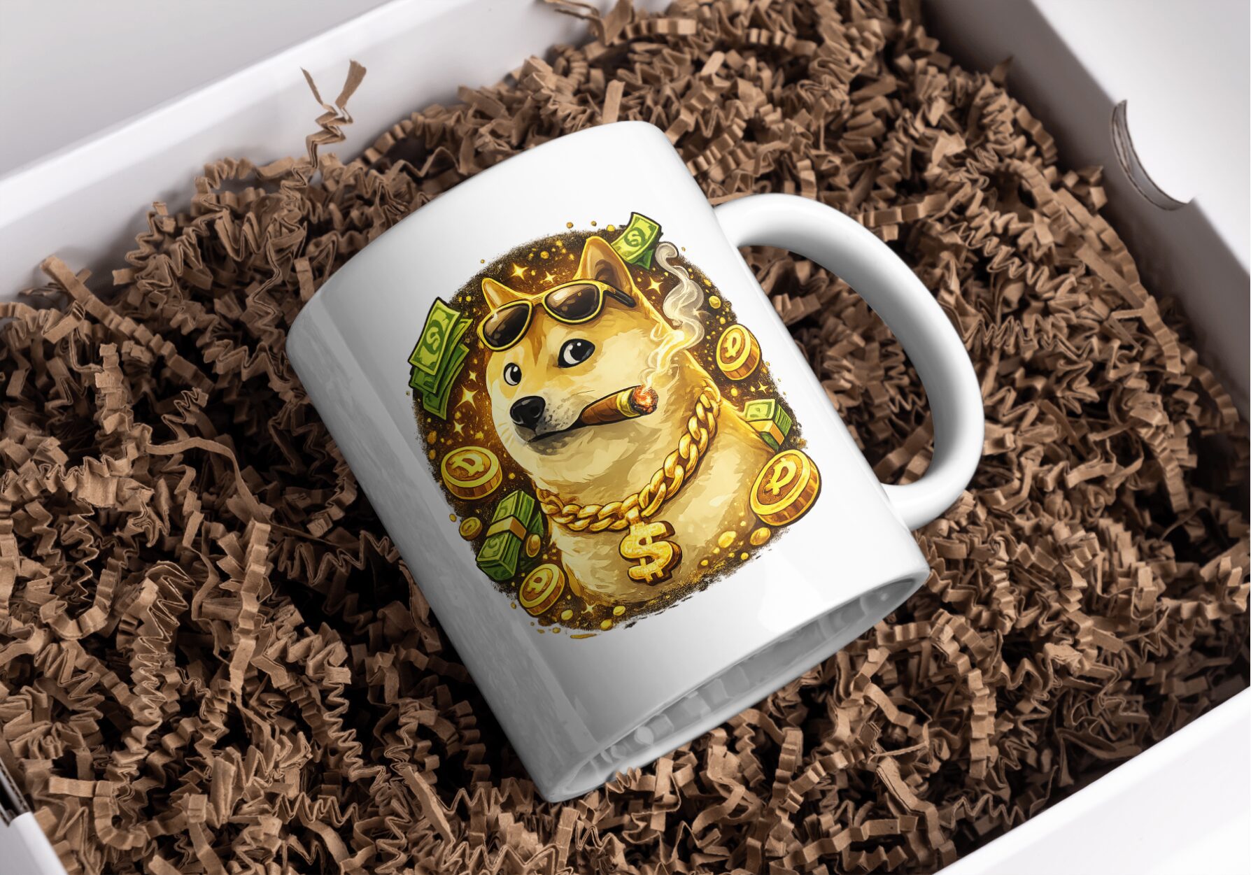 Doge Crypto Mug – Premium Dogecoin & Blockchain Coffee Cup for Crypto Traders and Investors - Image 2