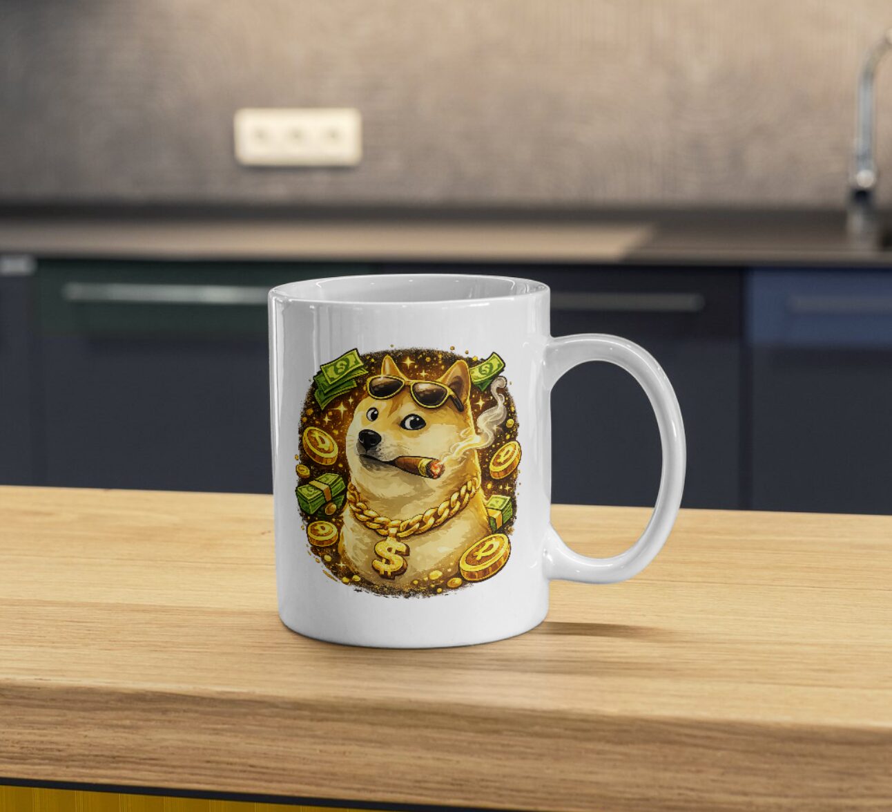Doge Crypto Mug – Premium Dogecoin & Blockchain Coffee Cup for Crypto Traders and Investors