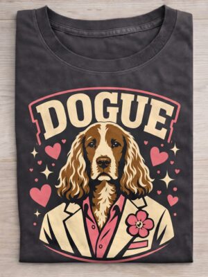 Classy Gentleman Dog Portrait Cute Humor Unisex Graphic Tee