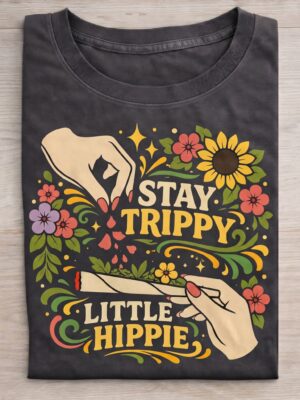 Stay Trippy Little Hippie Sarcastic Humor Unisex Graphic Tee