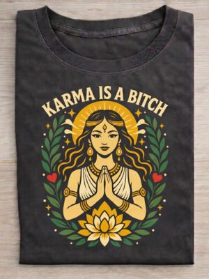Karma Lotus Divine Humor Sarcastic Gift Unisex Graphic Tee