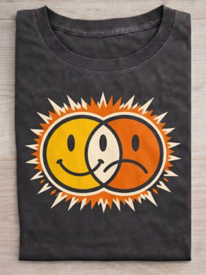 Dual Mood Smile Sun Sarcastic Humor Gift Unisex Graphic Tee