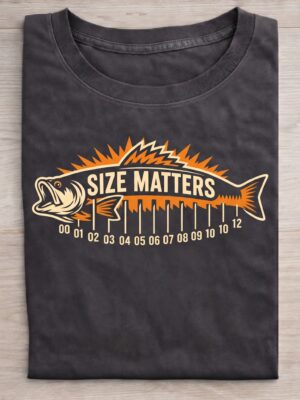 Size Matters Fishing Bass Cute Humor Unisex Graphic Tee