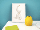 Goose on Toilet Wall Art Print – Absurd Minimalist Bathroom Illustration