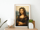 Mona Lisa with Curlers Wall Art Print – Classic Art Parody Illustration