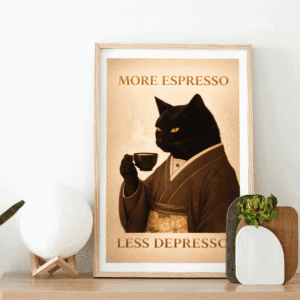 More Espresso Less Depresso Art Print