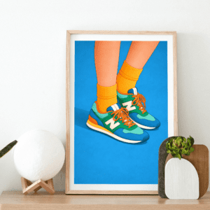 Colorful Sneakers Wall Art Print – Playful Fashion Illustration, Modern Lifestyle Decor