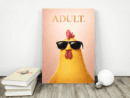Adult Chicken Wall Art Print – Humorous Character Illustration