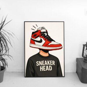 Sneaker Head Illustration Wall Art – Urban Street Culture Poster