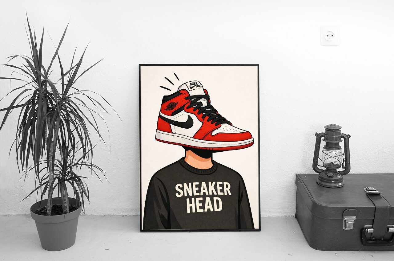 Sneaker Head Illustration Wall Art – Urban Street Culture Poster