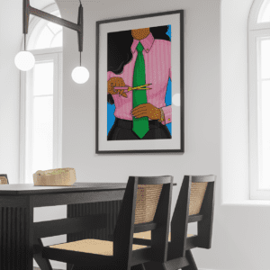 Cutting the Tie Conceptual Illustration Wall Art Print