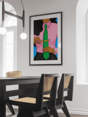 Cutting the Tie Conceptual Illustration Wall Art Print