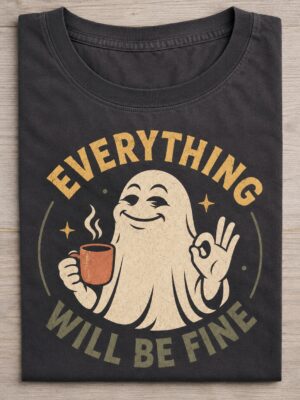 Everything Will Be Fine Ghost Coffee Graphic Tee