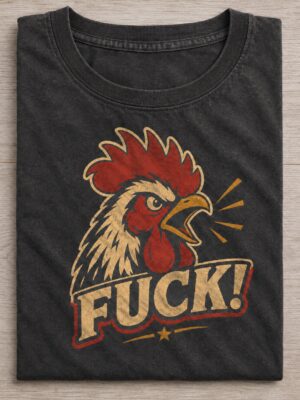 Angry Rooster F Word Vintage Sarcastic Humor Graphic Tee