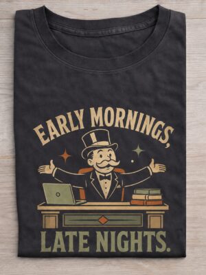 Early Mornings Late Nights Hustle Vintage Graphic Tee