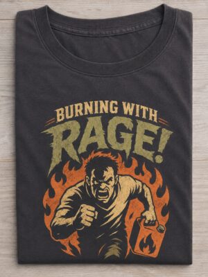 Burning With Rage Funny Chaos Graphic Tee