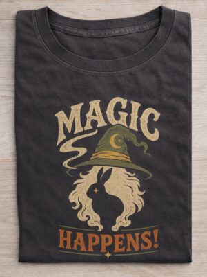 Magic Happens Rabbit Wizard Graphic Tee
