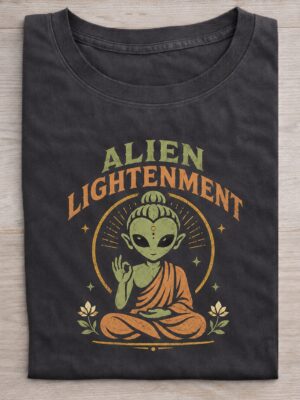 Alien Lightenment Meditation Retro Spiritual Graphic Tee