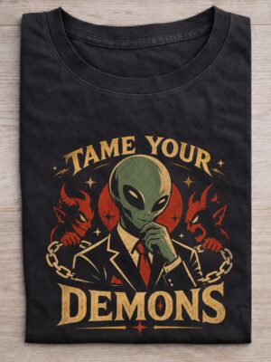 Tame Your Demons Alien Motivation Graphic Tee