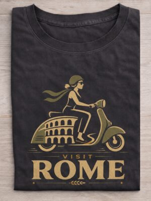 Visit Rome Scooter Travel Graphic Tee