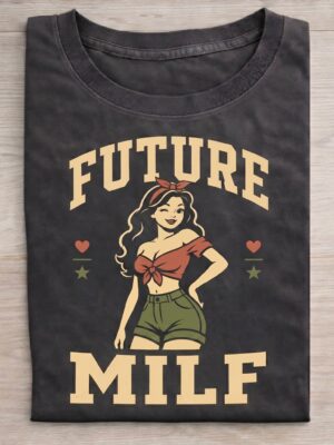 Future Mom Retro Pinup Humor Graphic Tee