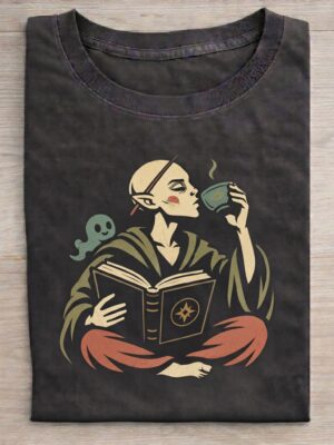 Mystic Reader Ghost Fantasy Graphic Tee