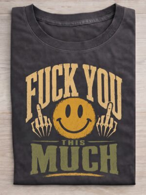 Sarcastic Smiley Skeleton Hands Rude Humor Graphic Tee
