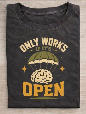 Open Mind Parachute Humor Graphic Tee