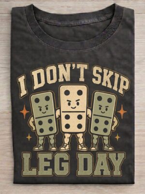 Domino Leg Day Gym Humor Workout Graphic Tee