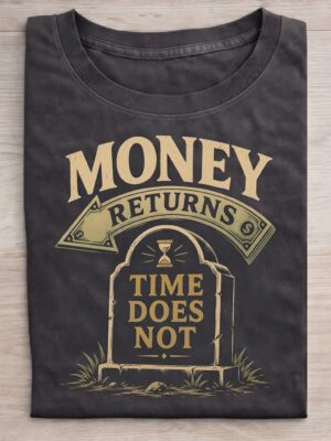 Money Returns Time Does Not Finance Humor Graphic Tee