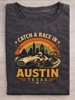 Austin Texas Race Car Vintage Graphic Tee