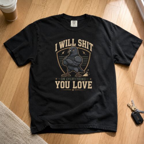 Petty Pigeon Rude Humor Revenge Bird Graphic Tee photo review