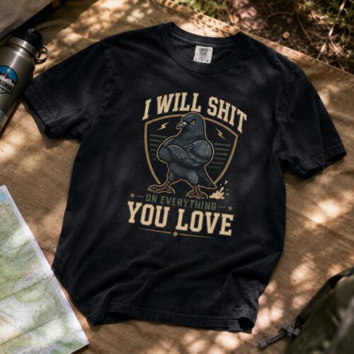 Petty Pigeon Rude Humor Revenge Bird Graphic Tee photo review