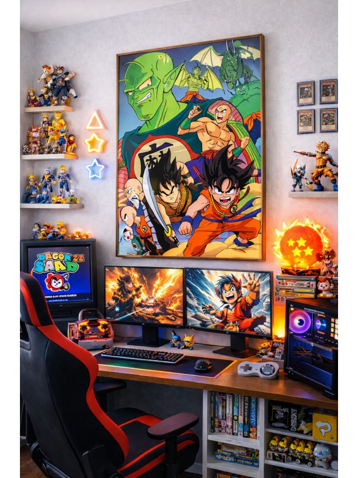 Dragon Ball Z Team Wall Art Print – Goku, Piccolo & Z Fighters | Classic Anime Action Artwork