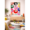 Abstract Pool Ball Wall Art Print – Modern Colorful Graphic Illustration
