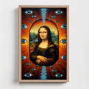 Trippy Mona Lisa Wall Art Print | Psychedelic Eye & Sun Symbolism | Surreal Cosmic Renaissance Artwork | Mystical Statement Wall Decor