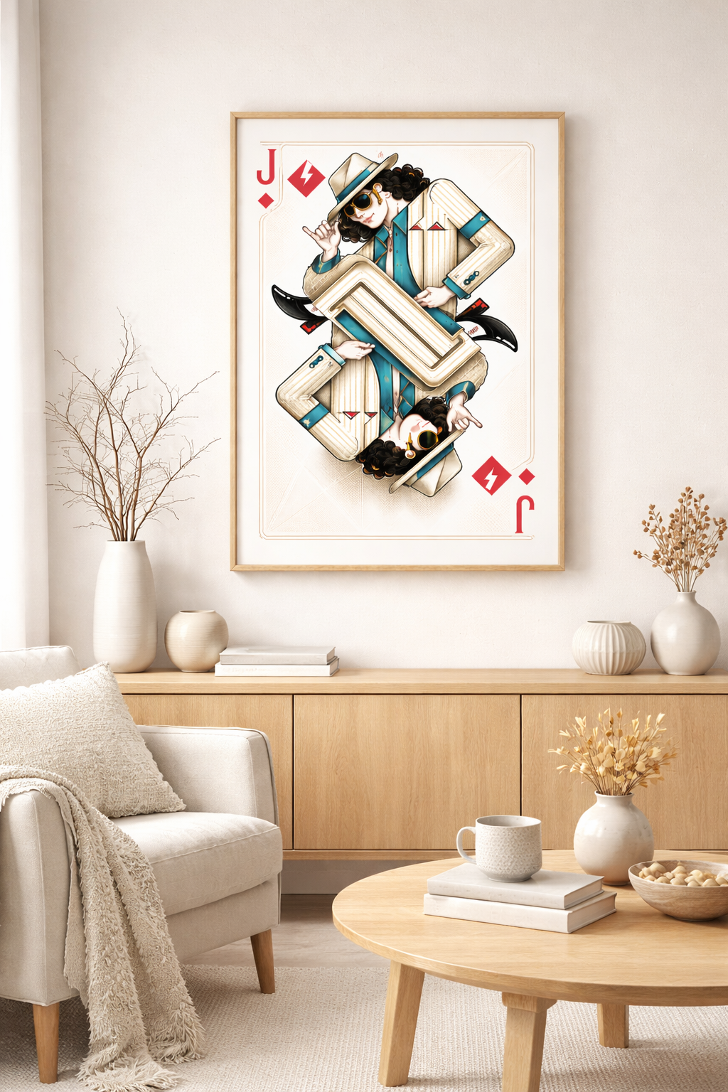 Michael Jackson Inspired Wall Art – Jack of Diamonds Playing Card Illustration - Image 2