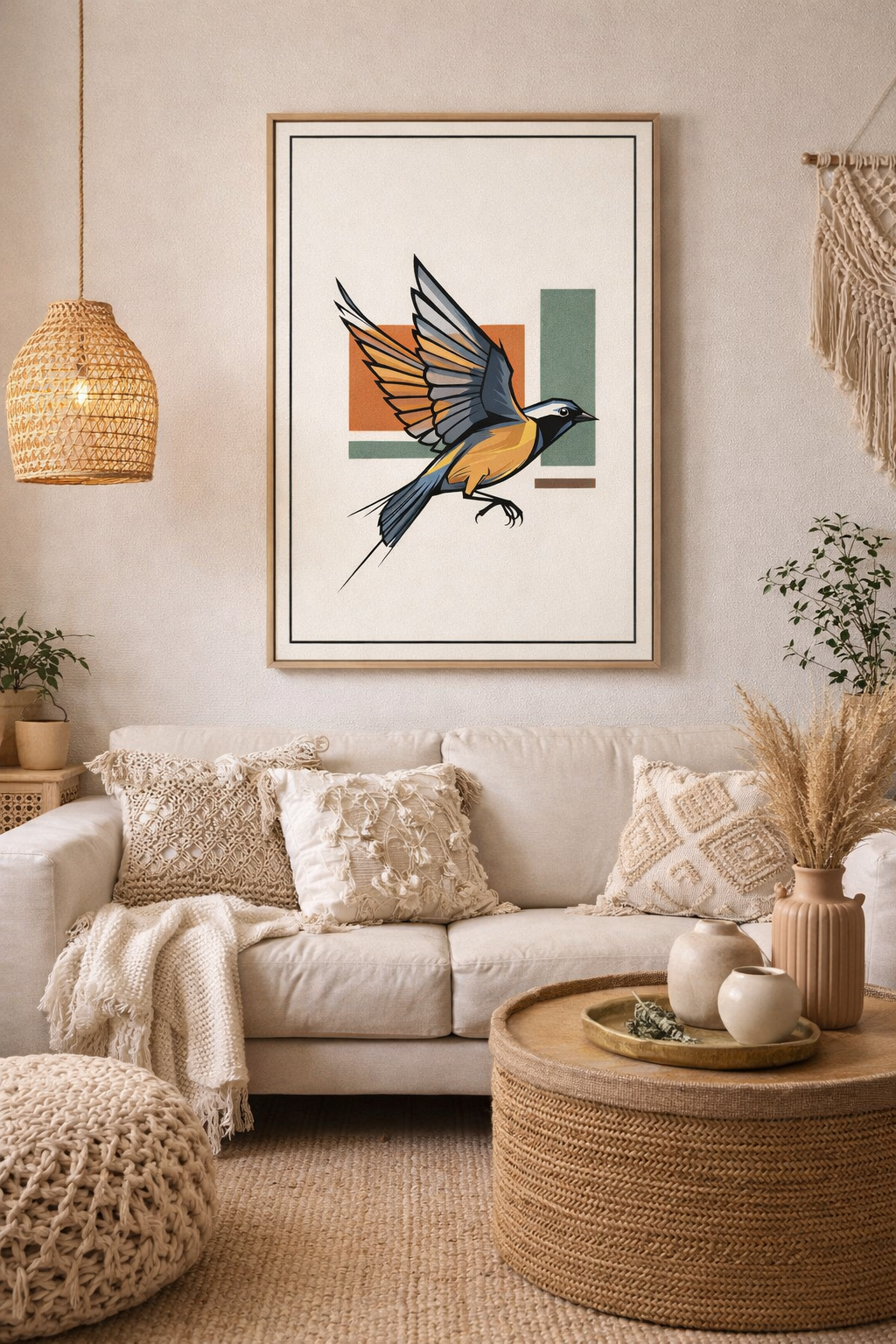 Mid-Century Flight – Modern Bird Wall Art Print
