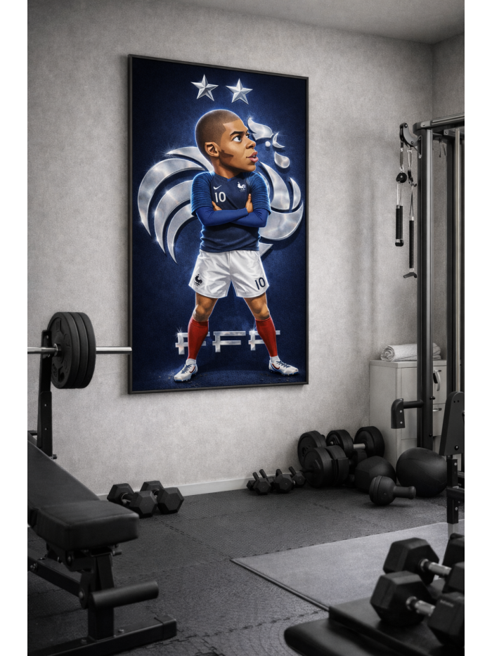 Kylian Mbappé Iconic Football Artwork – Modern Power Portrait