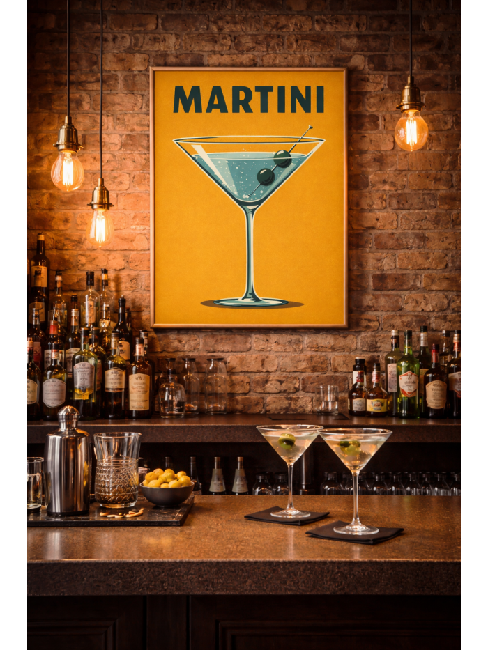 Classic Martini – Vintage Cocktail Wall Art Print