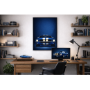 Ford Mustang Front View – Blue Racing Stripes Classic Muscle Art Print