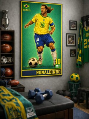 Ronaldinho Iconic Football Artwork – The Joyful Genius of Brazil