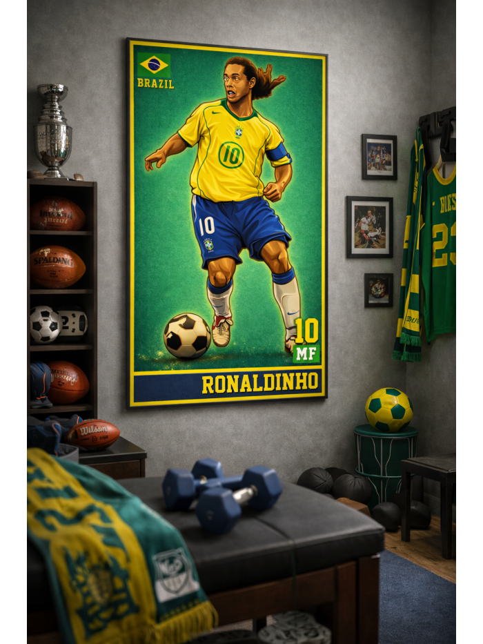 Ronaldinho Iconic Football Artwork – The Joyful Genius of Brazil